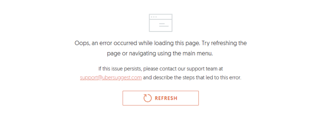 Error Message: "An error occurred while loading this page."