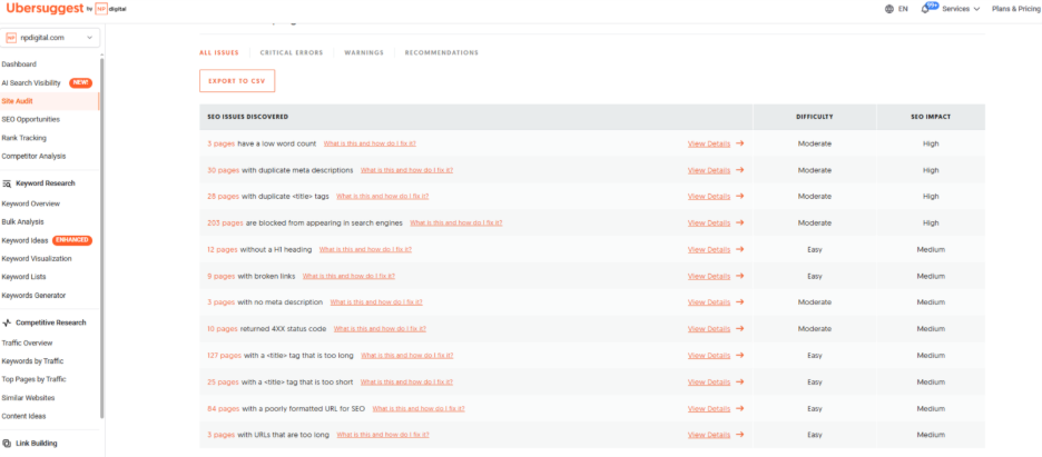 How to Fix Low-Click Rankings (Step-by-Step) using Ubersuggest