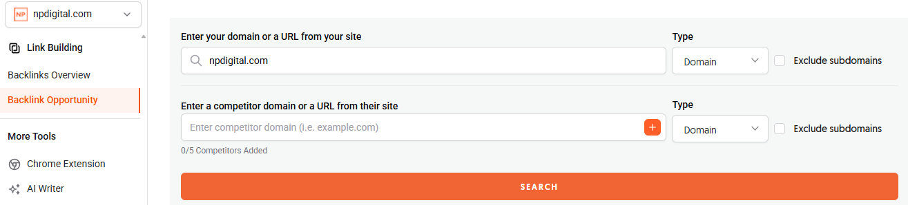 Screenshot of the&nbsp;Ubersuggest&nbsp;Backlink Opportunity feature.