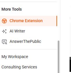Ubersuggest dashboard showing the Chrome Extension option under the More Tools menu.