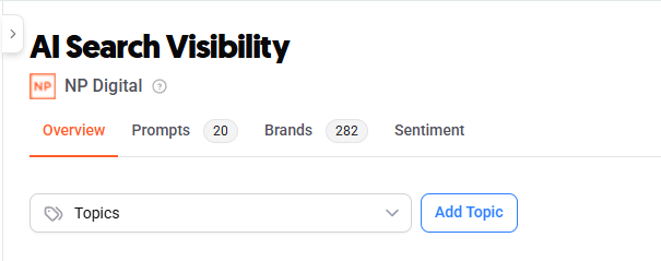 Ubersuggest sidebar navigation highlighting the new AI Search Visibility menu item